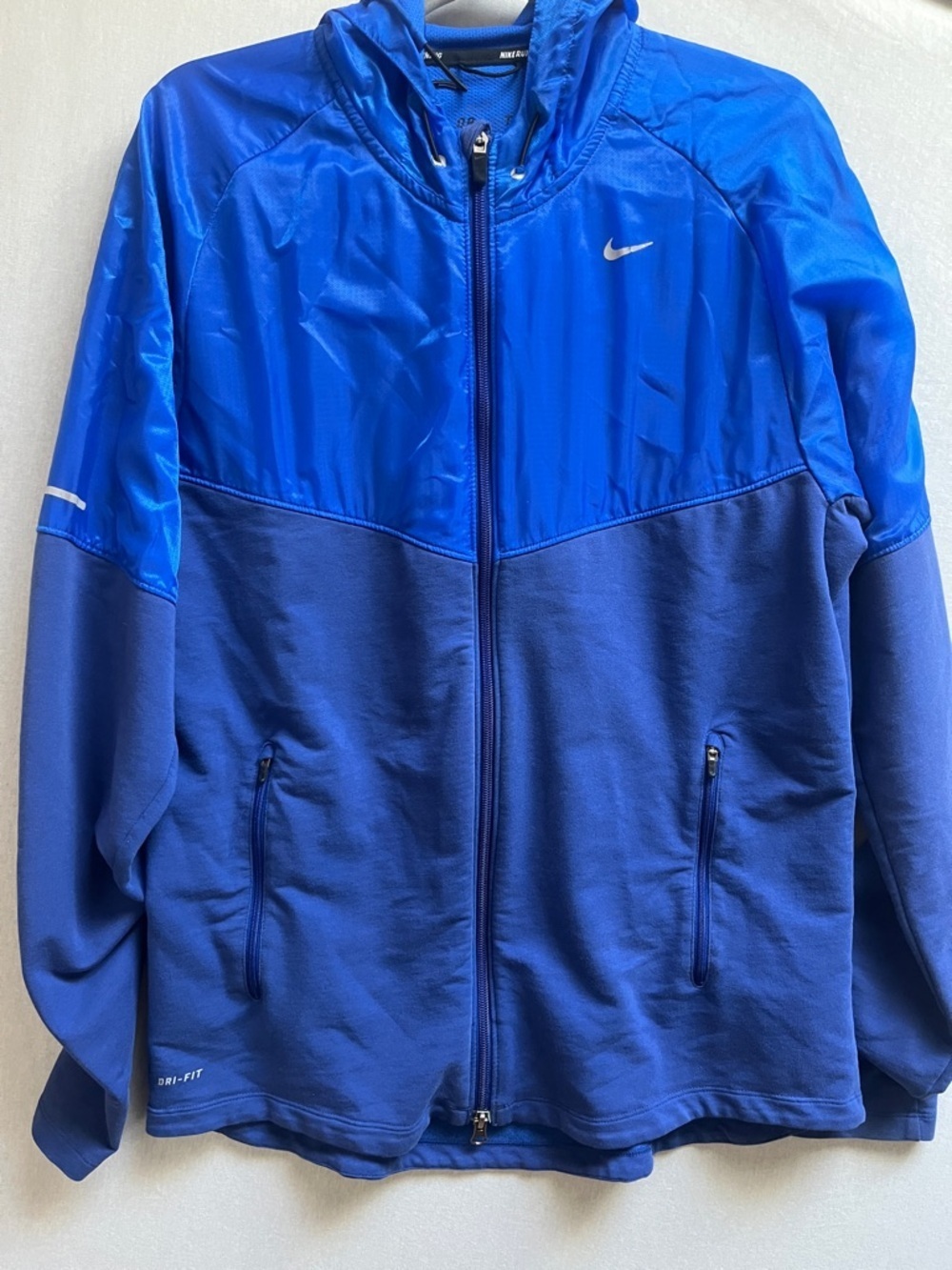 Nike Dri-Fit Men's Full-Zip Hooded Lightweight Windbreaker Jacket Size L